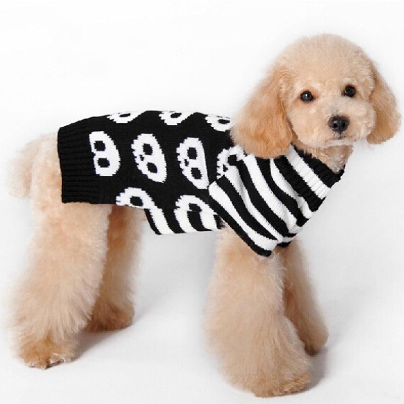 Skull Dog Halloween Sweater - Spooky Pet Fashion For All Seasons