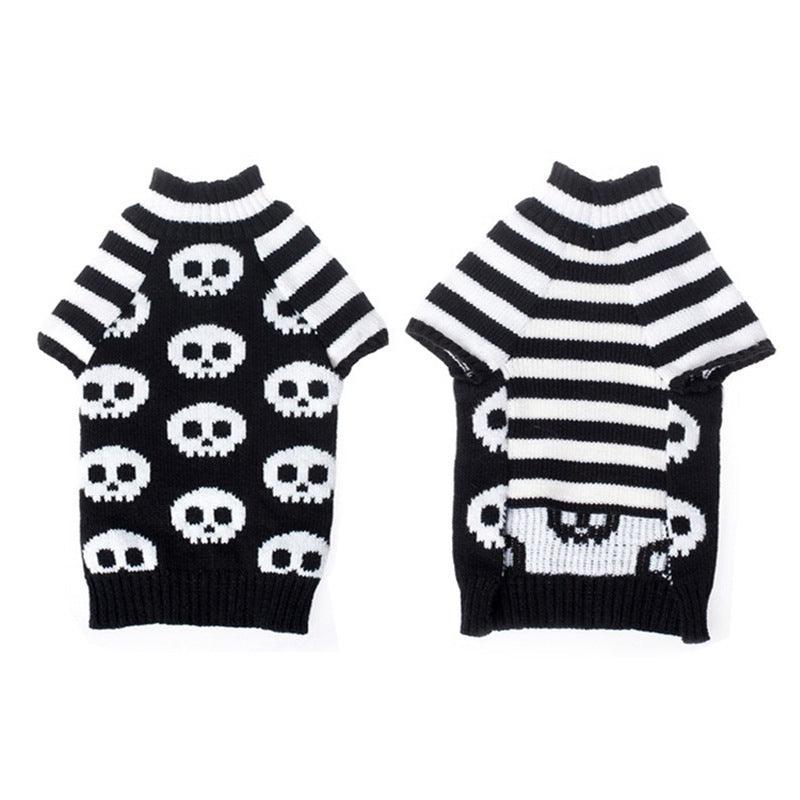 Skull Dog Halloween Sweater - Spooky Pet Fashion For All Seasons