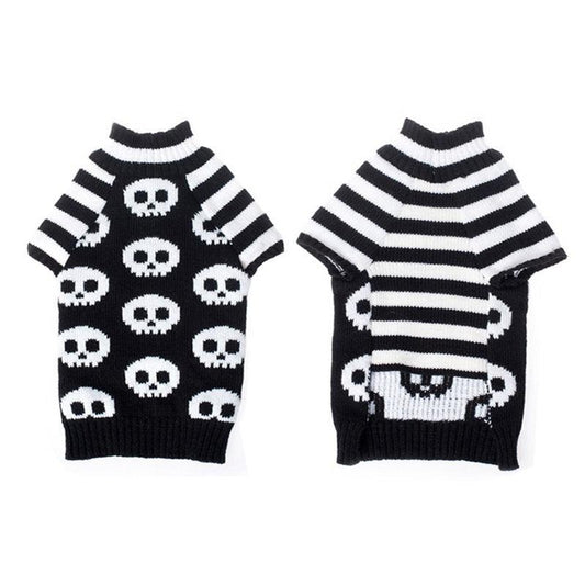 Skull Dog Halloween Sweater - Spooky Pet Fashion For All Seasons