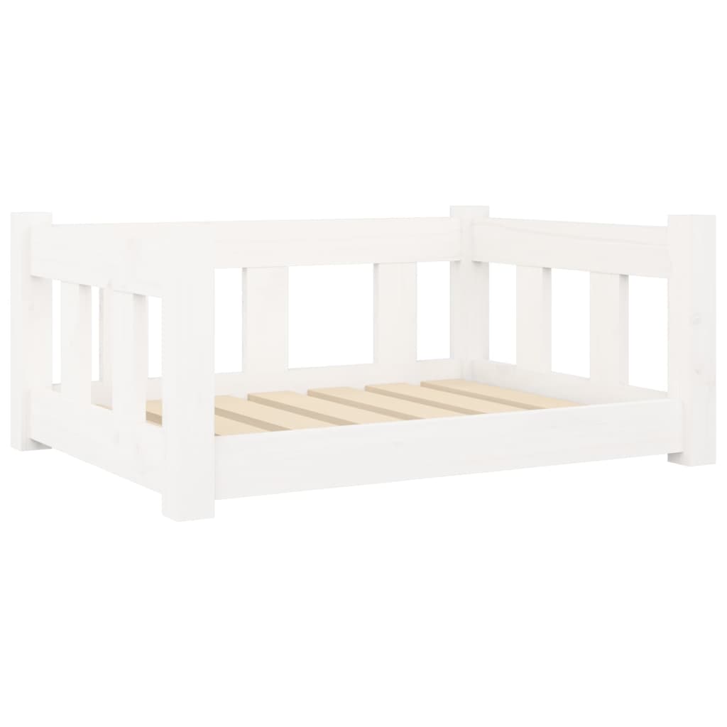 NNEVL Dog Bed White 65.5x50.5x28 cm Solid Wood Pine