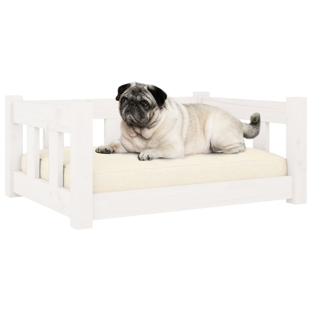NNEVL Dog Bed White 65.5x50.5x28 cm Solid Wood Pine