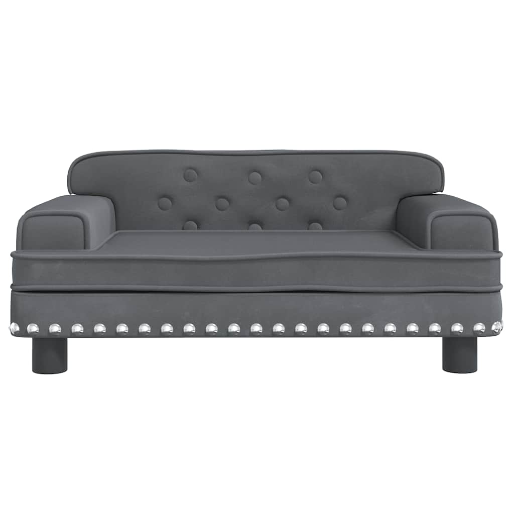 NNEVL Dog Bed Dark Grey 70x45x30 cm Velvet