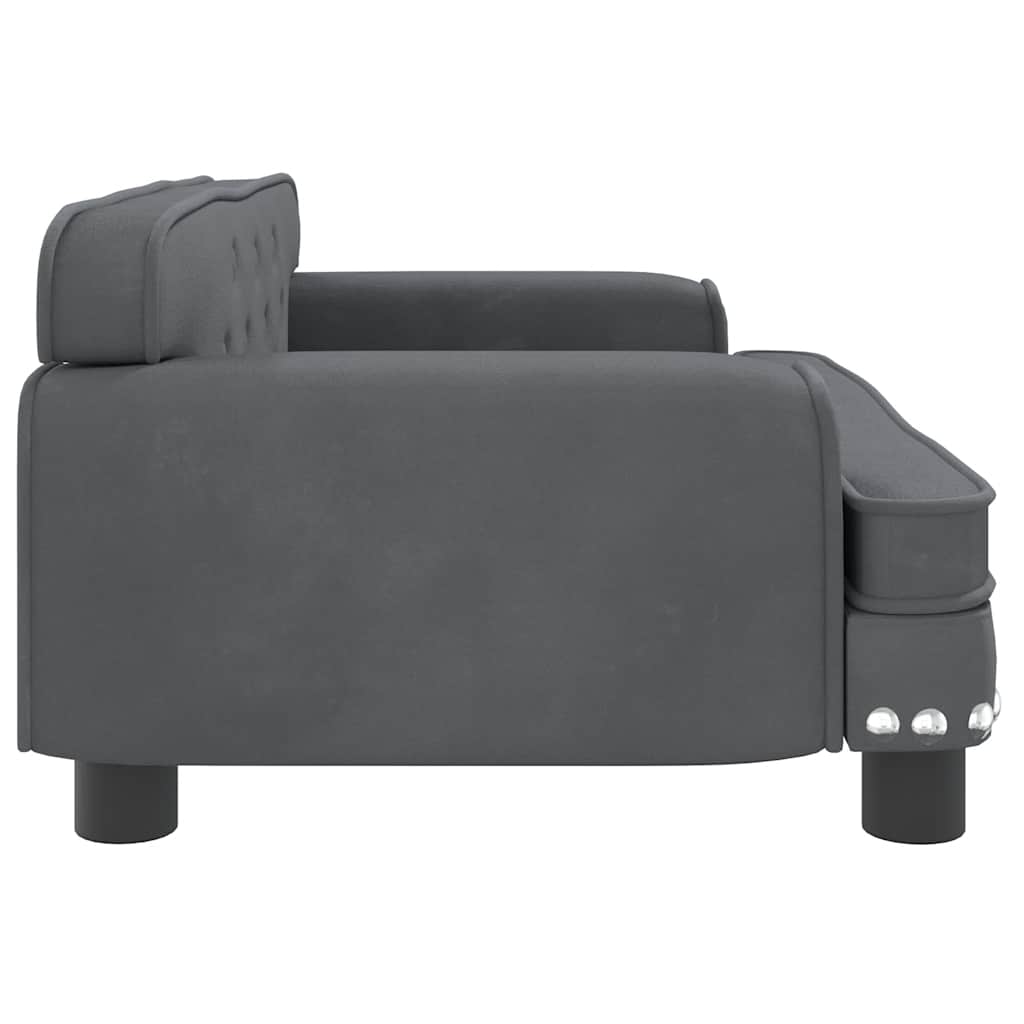 NNEVL Dog Bed Dark Grey 70x45x30 cm Velvet
